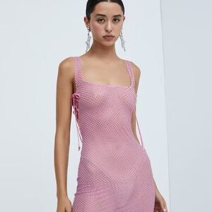 For Love & Lemons Kiara Mini Dress in Pink